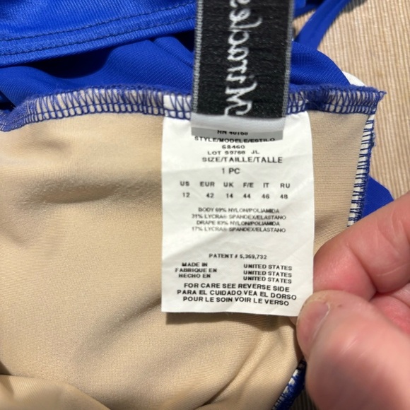 MIRACLESUIT Sz  12 Electric Blue Rialto Slimming Ruching One-Piece Swimsuit - Picture 11 of 14